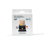 Aisens ASCRSN04CSDBK  Lector de DNI  MicroSD  Tarjeta de Sim  USBC  Lector USB