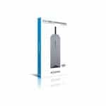 Aisens ASUC9P001GR  HDMI  3x USB  RJ45  Audio  Lector Tarjetas  USBC  MicroSD  USB Dock