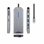 Aisens ASUC9P001GR  HDMI  3x USB  RJ45  Audio  Lector Tarjetas  USBC  MicroSD  USB Dock