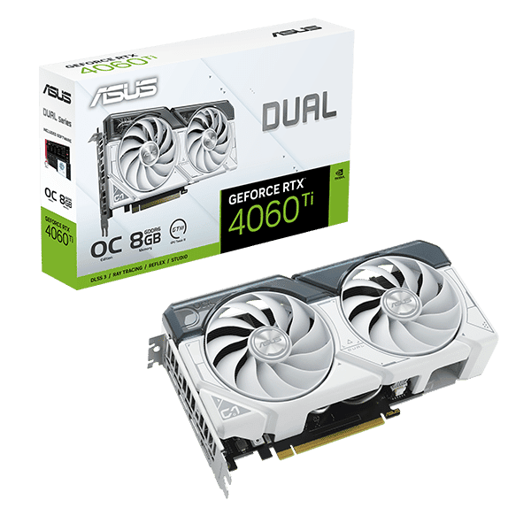 Asus Dual GeForce RTX 4060 Ti OC White 8GB GDDR6 DLSS3  Tarjeta Gráfica Nvidia