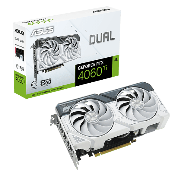 Asus Dual GeForce RTX 4060 Ti White 8GB GDDR6 DLSS3  Tarjeta Gráfica Nvidia