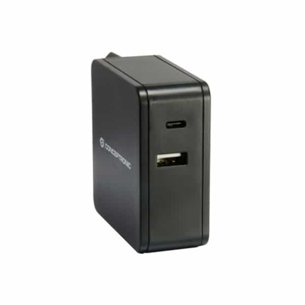 Conceptronic Cargador USBC y USBA 60W Negro  Adaptador