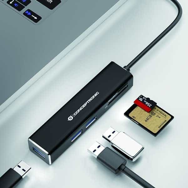 Conceptronic HUB 3 Puertos USB 30 Lector  Adaptador