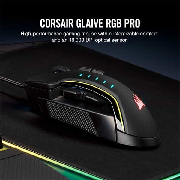 Corsair Glaive PRO RGB negro  Ratón