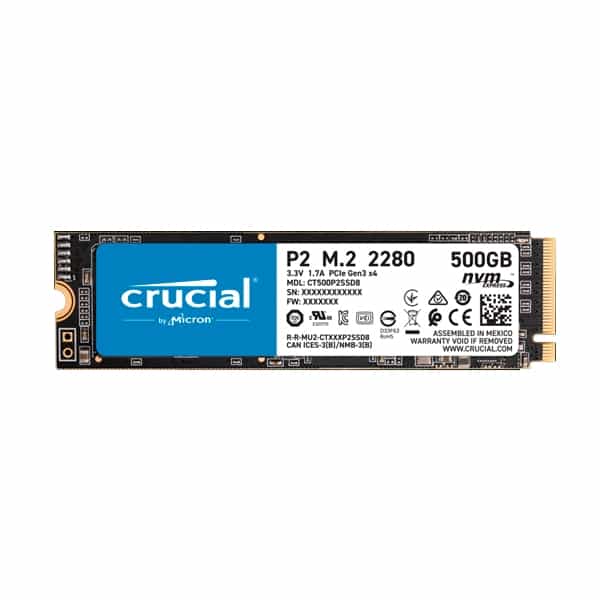Crucial P2 500GB 3D NAND NVMe PCIe M2  SSD