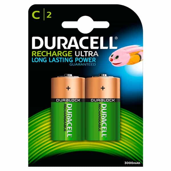 Duracell Pilas Recargables Recharge Ultra C 3000mAh 2 uds