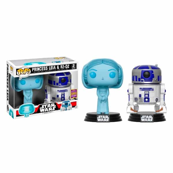 Figuras POP Star Wars Holographic Leia and R2D2 SDCC 2017