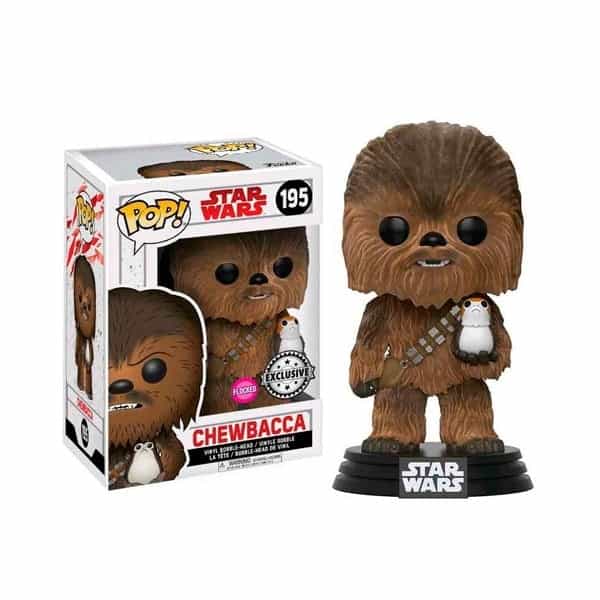 Figura POP Star Wars TLJ Chewbacca with Porg Flocked Exclus