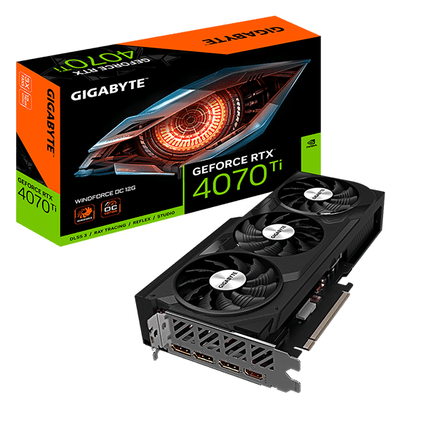 Gigabyte GeForce RTX 4070 Ti Windforce OC 12GB GDDR6X DLSS3  Tarjeta Gráfica Nvidia