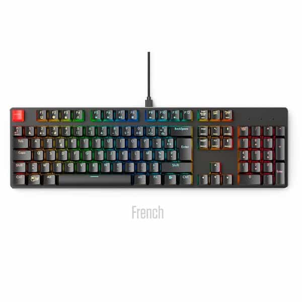 Glorious PC Gaming Race Keycaps ABS 105 Negro Layout FR