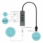 iTec USB 30 HUB 4 Puertos Metal  Adaptador