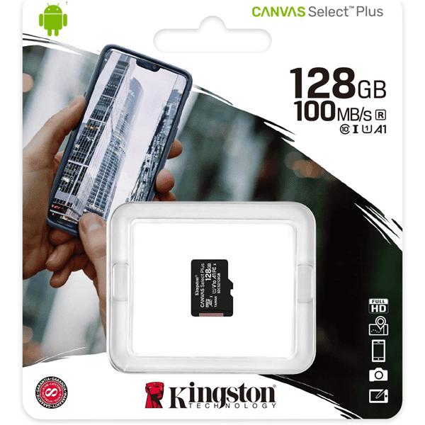 Kingston Canvas 128 GB Clase 10 UHSI  Tarjeta MicroSD