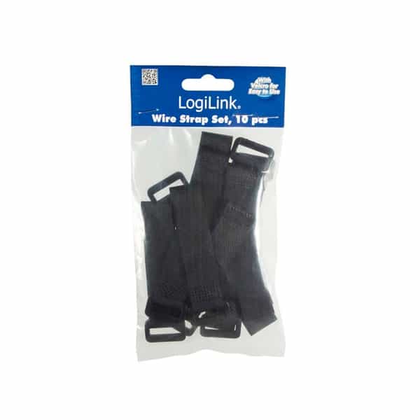 Logilink 10 bridas textiles velcro para cable negro