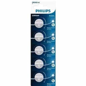 Blister Philips 5 pilas botón CR2032P501B Lithium 3V  Pilas