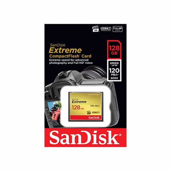 SanDisk Extreme 128GB 120MBs 85MBs  Tarjeta CompactFlash