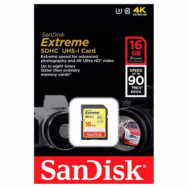 SanDisk Extreme 16GB 90MBs 40MBs  Tarjeta SD