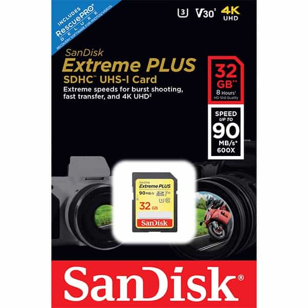 Sandisk Extreme Plus 32GB 90MBs 60MBs  Tarjeta SD