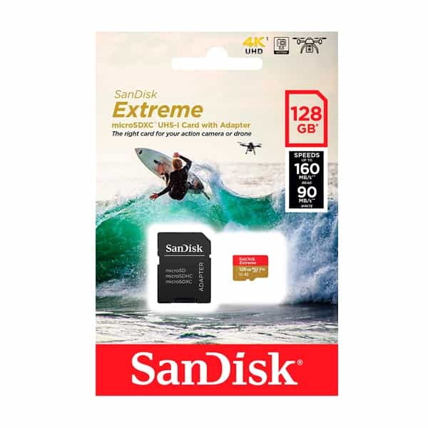 SanDisk Extreme 128GB 160MBs cadap  Tarjeta microSD