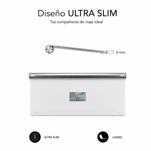 Subblim Wireless Bluetooth Pure Compact Silver  Teclado