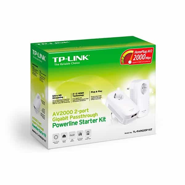 TPLINK  TLPA9020P KIT AV2000 con enchufe 2xLan  PLC