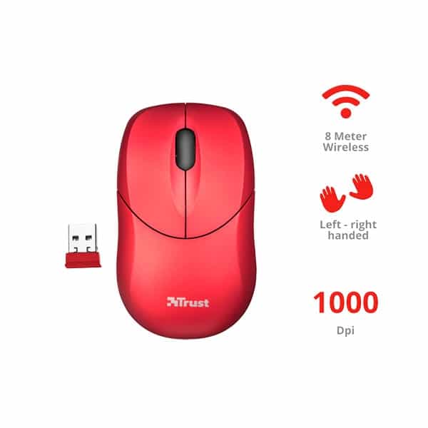 Trust Inu small wireless rojo  Ratón