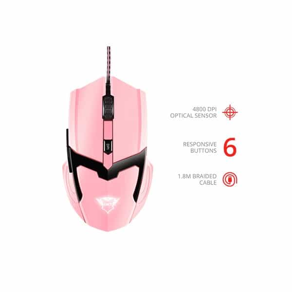 MOUSE OPTICO TRUST GAMING GXT 101 COLOR ROSA