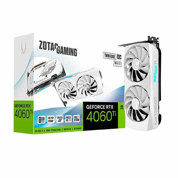 Zotac GeForce RTX 4060 Twin Edge White 8GB GDDR6 DLSS3  Tarjeta Gráfica Nvidia