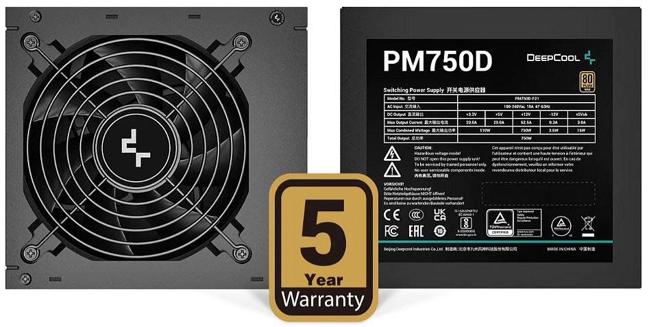 Deepcool PM750D 750W 5 year warranty