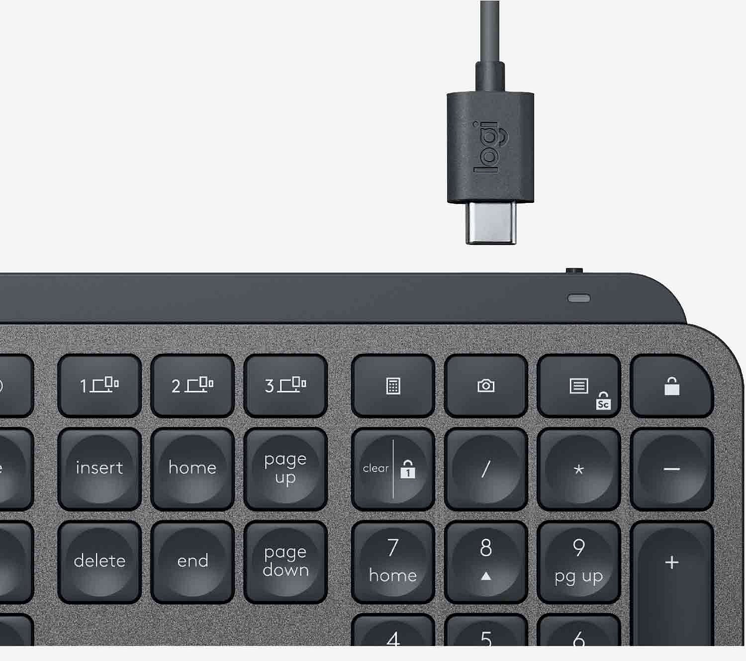Logitech MX Keys PC/Mac Wireless carga USB-C a USB-C