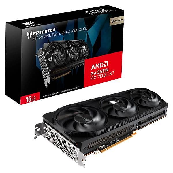 Acer Predator Radeon RX 7800 XT BiFrost OC  16GB GDDR6  Tarjeta Gráfica AMD