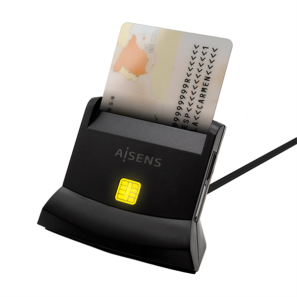 Aisens ASCRSN02SDBK  Lector de DNI  MicroSD  Tarjeta de Sim  USB20  Lector USB
