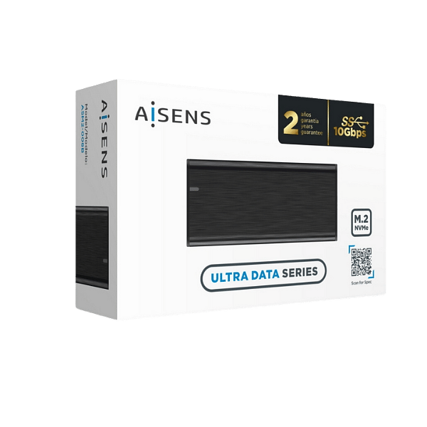 Aisens ASM2008B  USB31  M2 NVMe  10 Gbps  Sin Tornillos  Carcasa SSD