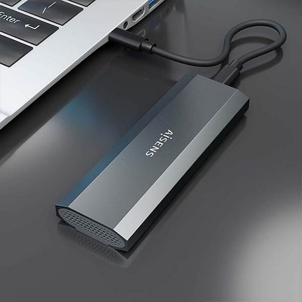 Aisens ASM2029GR  USB 32  M2 NVMe  Sin tornillos  Caja Externa para Disco