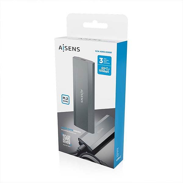 Aisens ASM2029GR  USB 32  M2 NVMe  Sin tornillos  Caja Externa para Disco