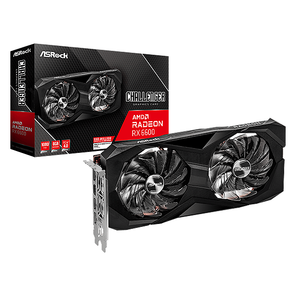 Asrock Radeon RX 6600 Challenger D 8GB GDDR6  Tarjeta Gráfica AMD