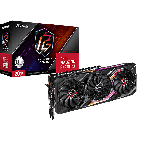 Asrock Radeon RX 7900 XT Phantom Gaming OC 20GB GDDR6  Tarjeta Gráfica AMD