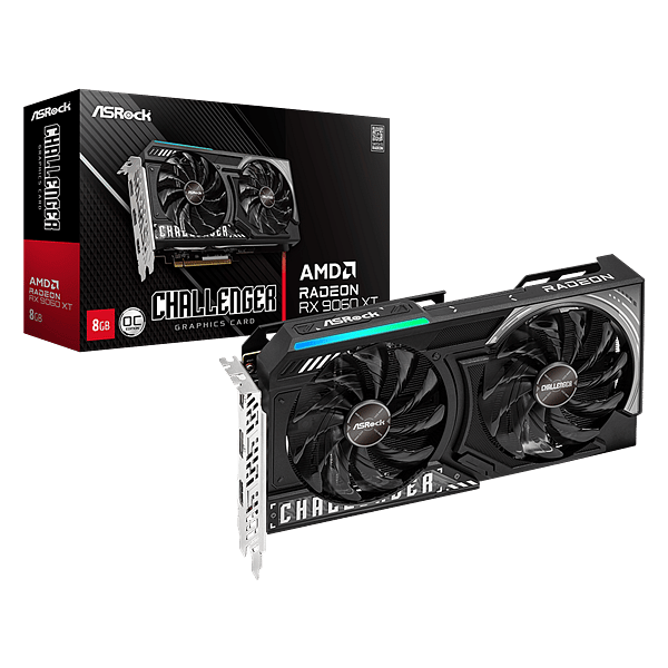 Asrock Radeon RX 9060 XT Challenger OC 8GB GDDR6 RDNA4  Tarjeta Gráfica AMD