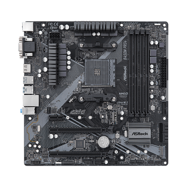 Asrock B450M Pro4 R20  DDR4  MicroATX  Placa Base AM4