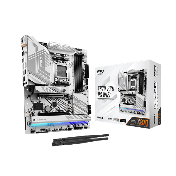 Asrock X870 Pro RS  WiFi 7 Bluetooth 54  DDR5  ATX  Blanca  Placa Base AM5