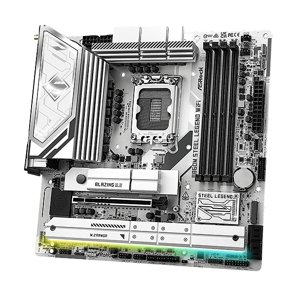 Asrock B860M Steel Legend  WiFi 6E Bluetooth 53  DDR5  MicroATX  Placa Base Intel 1851