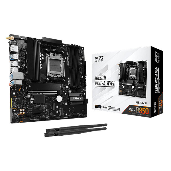 Asrock B850M ProA  WiFi 6E Bluetooth 52  DDR5  MicroATX  Placa Base AM5