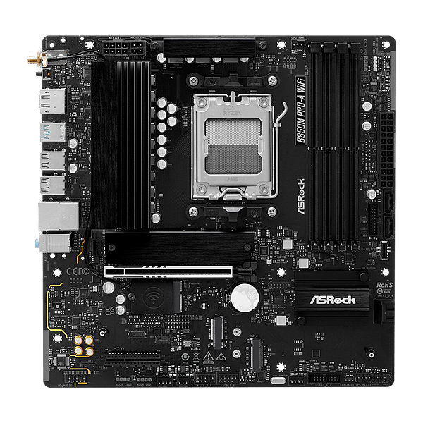 Asrock B850M ProA  WiFi 6E Bluetooth 52  DDR5  MicroATX  Placa Base AM5