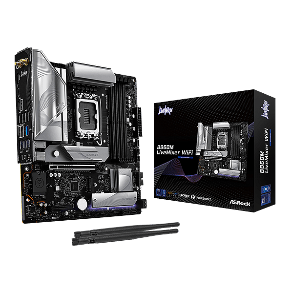 Asrock B860M LiveMixer  WiFi 6E Bluetooth 53  DDR5  MicroATX  Placa Base Intel 1851