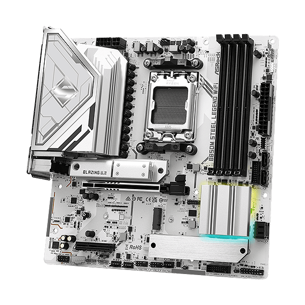 Asrock B850M Steel Legend  WiFi 7 Bluetooth 54  DDR5  MicroATX  Placa Base AM5