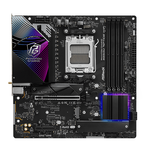 Asrock B850M Riptide  WiFi 7 Bluetooth 54  DDR5  MicroATX  Placa Base AM5