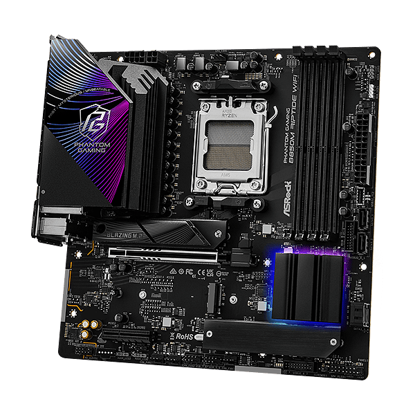 Asrock B850M Riptide  WiFi 7 Bluetooth 54  DDR5  MicroATX  Placa Base AM5