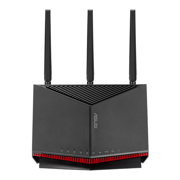 Asus RTBE86U  Router WiFi 7 8600Mbps 1x Puerto 10G  4 Puertos 25G Negro