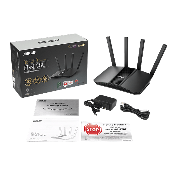 Asus RTBE58U  Router Inalámbrico WiFi 7 Dual Band Gigabit