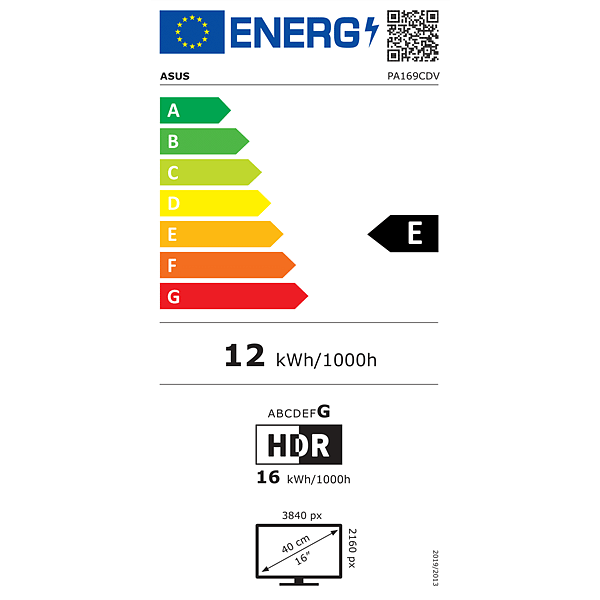 ASUS ProArt PA169CDV Monitor 156 Táctil 4K UHD WACOM EMR 100 sRGB PANTONE Verificado por Calman USBC