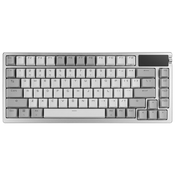 ASUS ROG Azoth Moonlight White 75 Teclado mecánico Inalámbrico Switches ROG NX Snow Hotswappable Pantalla OLED Gasket Mount PBT DoubleShot